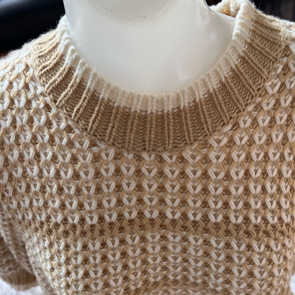 Anna Cate Alexa Tan & White Sweater size L - Picture 4 of 7
